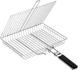 Grill Basket Large Portable Folding BBQ Camping Grilling Rack for Fish, Vegetables, Shrimp, Barbeque Griller Cooking Accessories, Grilling Gifts In Australia - Darrahopens
