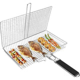 Grill Basket Large Portable Folding BBQ Camping Grilling Rack for Fish, Vegetables, Shrimp, Barbeque Griller Cooking Accessories, Grilling Gifts In Australia - Darrahopens