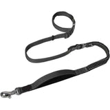 Hands Free Dog Leash for Walking Running with Safety Car Seat Belt Shock Absorbing Bungee Leash with Padded Handle (Black) In Australia - Darrahopens