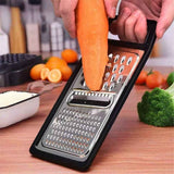 Multifunctional Multi-functional Stainless Steel Grater Vegetables and Cheese Cutter Potato Chopper Fruit Peeler Home Kitchen Accessories(Black) In Australia - Darrahopens