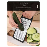 Multifunctional Multi-functional Stainless Steel Grater Vegetables and Cheese Cutter Potato Chopper Fruit Peeler Home Kitchen Accessories(Black) In Australia - Darrahopens