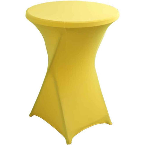 60*110cm Cocktail Spandex Stretch Round Tablecloth Table Cover for Wedding Party Decoration (Yellow) In Australia - Darrahopens