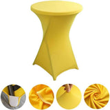 60*110cm Cocktail Spandex Stretch Round Tablecloth Table Cover for Wedding Party Decoration (Yellow) In Australia - Darrahopens