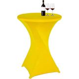 60*110cm Cocktail Spandex Stretch Round Tablecloth Table Cover for Wedding Party Decoration (Yellow) In Australia - Darrahopens