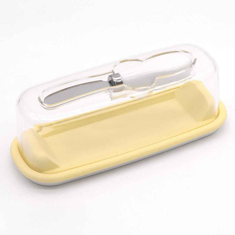 Small Butter Dish with Lid and Knife, Clear Plastic Butter Keeper for Countertop and Refrigerator, Easy Scoop and Easy to Clean for West & East Coast Butter In Australia - Darrahopens