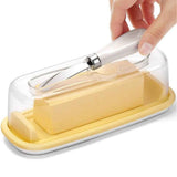 Small Butter Dish with Lid and Knife, Clear Plastic Butter Keeper for Countertop and Refrigerator, Easy Scoop and Easy to Clean for West & East Coast Butter In Australia - Darrahopens