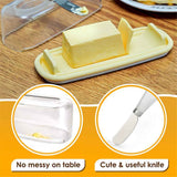 Small Butter Dish with Lid and Knife, Clear Plastic Butter Keeper for Countertop and Refrigerator, Easy Scoop and Easy to Clean for West & East Coast Butter In Australia - Darrahopens