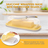 Small Butter Dish with Lid and Knife, Clear Plastic Butter Keeper for Countertop and Refrigerator, Easy Scoop and Easy to Clean for West & East Coast Butter In Australia - Darrahopens