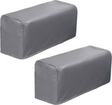 Set of 2 PU Leather Sofa Armrest Cover Anti-Slip Waterproof Furniture Armrest Protector Armchair Slipcovers for Recliner Sofa Chairs(Grey) In Australia - Darrahopens