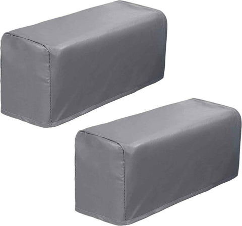 Set of 2 PU Leather Sofa Armrest Cover Anti-Slip Waterproof Furniture Armrest Protector Armchair Slipcovers for Recliner Sofa Chairs(Grey) In Australia - Darrahopens
