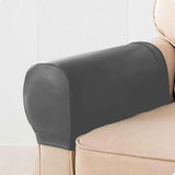 Set of 2 PU Leather Sofa Armrest Cover Anti-Slip Waterproof Furniture Armrest Protector Armchair Slipcovers for Recliner Sofa Chairs(Grey) In Australia - Darrahopens