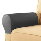 Set of 2 PU Leather Sofa Armrest Cover Anti-Slip Waterproof Furniture Armrest Protector Armchair Slipcovers for Recliner Sofa Chairs(Grey) In Australia - Darrahopens