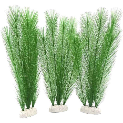 3Pcs Aquarium Decorations Fish Tank Artificial Green Water Plants Made of Silk Fabrics Plastic（30cm light green） In Australia - Darrahopens