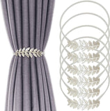6Pack Curtain Tiebacks Spring Design Curtain Holdback Leaf Carving Design Curtain Ties for Drapes Curtain Ties Backs Curtain Modern Style Curtain Holdback Decor(Sliver Leaf) In Australia - Darrahopens