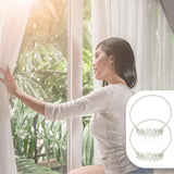 6Pack Curtain Tiebacks Spring Design Curtain Holdback Leaf Carving Design Curtain Ties for Drapes Curtain Ties Backs Curtain Modern Style Curtain Holdback Decor(Sliver Leaf) In Australia - Darrahopens
