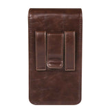 Cell Phone Waist Holster with Clip Leather,Travel Sport Mobile Phone Belt Pouch Purse Men Card Holder Waist Wallet Belt Loop Pocket with Carabiner Hook Bumbag（dark brown 6.5in） In Australia - Darrahopens