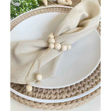 Handmade Napkin Ring with Wood Beads & Jute Twine - Affordable Rustic Wooden Napkin Ring Holder for Table Decoration | Boho Style Farmhouse Napkin Rings | Napkin Rings Set of 6 In Australia - Darrahopens