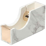 Gold Tape Dispenser | Acrylic Desktop Tape Cutter with Smooth Blade & Weighted Non-Slip Base | Fits Standard & Large Rolls | Cute Desk Accessory for Office & Home (Marble Gold) In Australia - Darrahopens