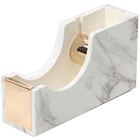 Gold Tape Dispenser | Acrylic Desktop Tape Cutter with Smooth Blade & Weighted Non-Slip Base | Fits Standard & Large Rolls | Cute Desk Accessory for Office & Home (Marble Gold) In Australia - Darrahopens
