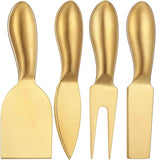 4 Pieces Stainless Steel Cheese Knives Set, Knife Fork Slicer Butter Knife Set for Charcuterie and Cheese Spread Kitchen Cooking Christmas Gift for Women (Gold) In Australia - Darrahopens