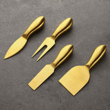 4 Pieces Stainless Steel Cheese Knives Set, Knife Fork Slicer Butter Knife Set for Charcuterie and Cheese Spread Kitchen Cooking Christmas Gift for Women (Gold) In Australia - Darrahopens