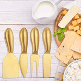 4 Pieces Stainless Steel Cheese Knives Set, Knife Fork Slicer Butter Knife Set for Charcuterie and Cheese Spread Kitchen Cooking Christmas Gift for Women (Gold) In Australia - Darrahopens