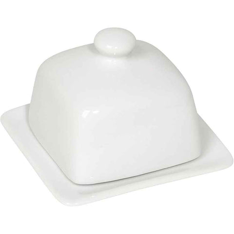 Rectangle Butter Dish with Lid, White  Domed Cheese Dish with Handle Individual Serving Mini Butter Tray, Cute Ceramic Dessert Serving Bowl for Table, Countertop, Refrigerator In Australia - Darrahopens