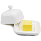 Rectangle Butter Dish with Lid, White  Domed Cheese Dish with Handle Individual Serving Mini Butter Tray, Cute Ceramic Dessert Serving Bowl for Table, Countertop, Refrigerator In Australia - Darrahopens