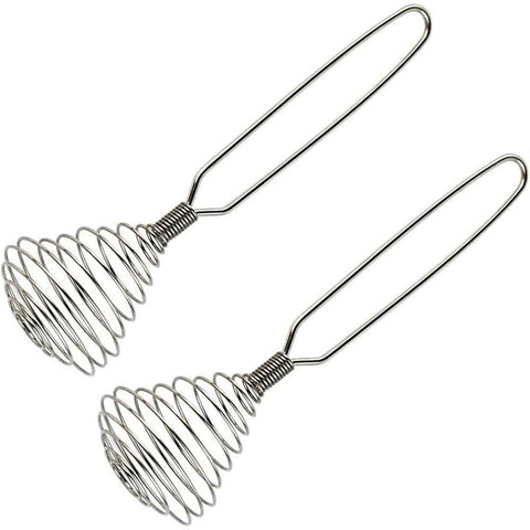 2pcs Mini French Spring Whisk, Silver Stainless Steel Spring Coil Whisk, Hand Eggbeater Egg Mixer Whisk Blender Stirring Beater In Australia - Darrahopens