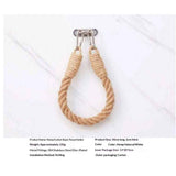 2pcs Rope towel ring, toilet paper holder self-adhesive hook retro home decoration curtain tie rope holder bathroom decoration Bohemian farmhouse (khaki) In Australia - Darrahopens