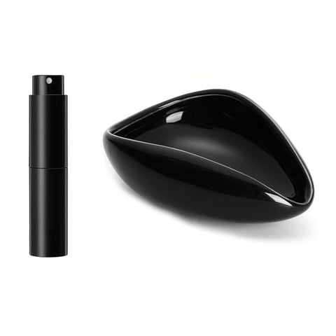Coffee Bean Dosing Cup and Spray Bottle Kit - Ceramic Single Dosing Tray, Static Reducing Spray (Black) In Australia - Darrahopens
