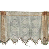 Retro  Curtain Valance for Kitchen  Boho Curtain Tiers for Coffee Decor Rod Pocket Farmhouse Short Curtains for Room Divider （beige150*60cm） In Australia - Darrahopens