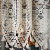Retro  Curtain Valance for Kitchen  Boho Curtain Tiers for Coffee Decor Rod Pocket Farmhouse Short Curtains for Room Divider （beige150*60cm） In Australia - Darrahopens