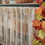 Retro  Curtain Valance for Kitchen  Boho Curtain Tiers for Coffee Decor Rod Pocket Farmhouse Short Curtains for Room Divider （beige150*60cm） In Australia - Darrahopens