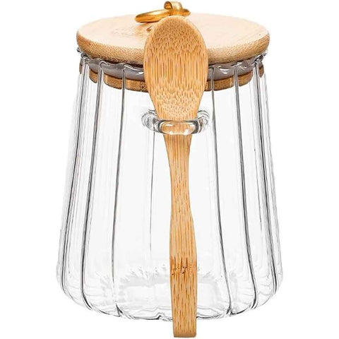 Sugar Bowls Sugar Container Glass Coffee Canister Airtight Storage Jar with Lid and Spoon Candy Jar Coffee Bar Accessories Storage Beans Powder (Conical) In Australia - Darrahopens