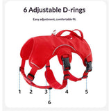 Multi-Use Support Dog Harness, Hiking and Trail Running, Service and Working, Everyday Wear, Red  M In Australia - Darrahopens