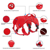 Multi-Use Support Dog Harness, Hiking and Trail Running, Service and Working, Everyday Wear, Red  M In Australia - Darrahopens