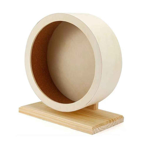 Small Pets Exercise Wheel Hamster Wooden Mute Running Spinner Wheel Play Toy for Rat Gerbil Mice Chinchillas Hedgehogs Guinea Pigs （Small 15*8.5*17CM) In Australia - Darrahopens