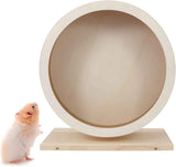 Small Pets Exercise Wheel Hamster Wooden Mute Running Spinner Wheel Play Toy for Rat Gerbil Mice Chinchillas Hedgehogs Guinea Pigs （Small 15*8.5*17CM) In Australia - Darrahopens