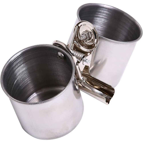 Bird Water Feeder Dishes Bird Bowl for Cage Coop Cups Parrot Food Hanging Pet Animal Stainless Steel Birdcage Bowls Feeding Perches Play Stand with Clamp In Australia - Darrahopens