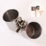 Bird Water Feeder Dishes Bird Bowl for Cage Coop Cups Parrot Food Hanging Pet Animal Stainless Steel Birdcage Bowls Feeding Perches Play Stand with Clamp In Australia - Darrahopens