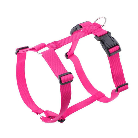 Explosion-Proof No-Pull H-Shaped Dog Harness Adjustable Nylon Chest Back Harness for Medium Large Dogs Escape-Proof Reflective Safe Walking（Rose red M） In Australia - Darrahopens