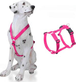 Explosion-Proof No-Pull H-Shaped Dog Harness Adjustable Nylon Chest Back Harness for Medium Large Dogs Escape-Proof Reflective Safe Walking（Rose red M） In Australia - Darrahopens