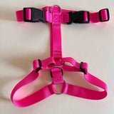 Explosion-Proof No-Pull H-Shaped Dog Harness Adjustable Nylon Chest Back Harness for Medium Large Dogs Escape-Proof Reflective Safe Walking（Rose red M） In Australia - Darrahopens