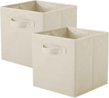 Basics Fabric Clothing Storage Bins - 27*27*28cm- Collapsible Storage Cubes Organizer with Handles, Linen Foldable Storage Baskets Cloth Box Containers, Closet Organizers 2pcs In Australia - Darrahopens