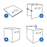 Basics Fabric Clothing Storage Bins - 27*27*28cm- Collapsible Storage Cubes Organizer with Handles, Linen Foldable Storage Baskets Cloth Box Containers, Closet Organizers 2pcs In Australia - Darrahopens