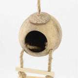 Hamster Coconut Cave Hide with Ladder, Reptile Coco Shell Hut Hideout, Gerbils Mice Small Animals House Pet Cage Habitat Decor In Australia - Darrahopens