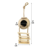 Hamster Coconut Cave Hide with Ladder, Reptile Coco Shell Hut Hideout, Gerbils Mice Small Animals House Pet Cage Habitat Decor In Australia - Darrahopens
