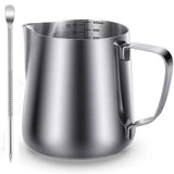 304 Stainless Steel Milk Frothing Pitcher 350ml+Pull flower needle, Espresso Steaming Pitcher with Decorating Pen for Espresso Machines, Cappuccino In Australia - Darrahopens