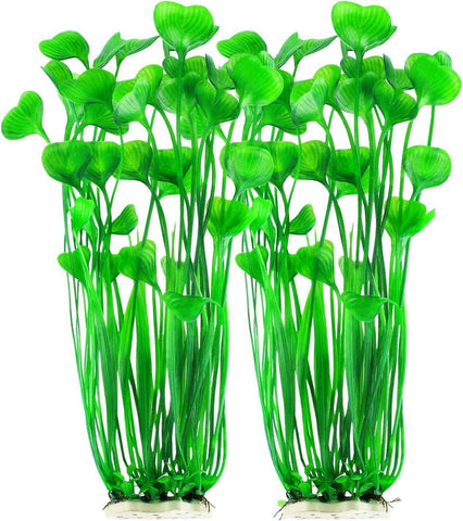 Plastic Fish Tank Plants, 2 Pack Artificial Tall Aquarium Plants for Fish Tank Decor,Fish tank landscaping decoration with aquatic plants  (Green) In Australia - Darrahopens